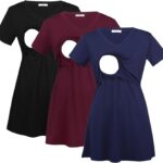 V neck nursing tops for breastfeeding in black, burgundy and navy