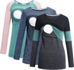 Teal colorblock, navy and black green nursing shirts