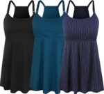 Black, teal and navy dot breastfeeding tank tops