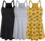 Black, grey and yellow print nursing tank tops