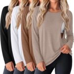 Oatmeal crew neck breastfeeding top with cocoa, white and black