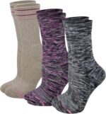 Dr. Motion Compression Crew Socks for Women, Hiking, 3 Pairs - Image 2