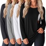 Black crew neck nursing shirt with grey and white tops