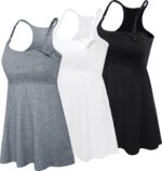 Cotton nursing tank tops 3 pack in grey, white and black