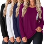 Fuchsia long sleeve breastfeeding shirt with navy, white and black