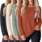 Orange nursing shirt with sage green, beige and dark grey
