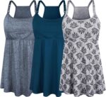 Grey stripe, teal and grey print breastfeeding tanks