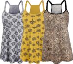 Grey print, yellow print and leopard nursing tanks