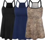 Black, navy and leopard print nursing camisoles