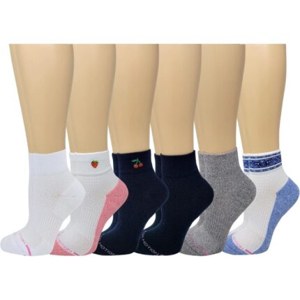 Dr. Motion Compression Quarter Socks for Women