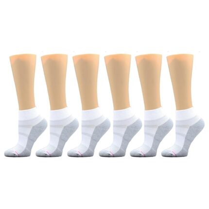 Dr. Motion Quarter Compression Socks for Women, White 2-Pack
