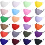 24 pack cotton face masks in assorted solid colors