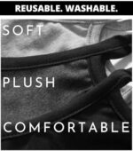 Close-up of plush gray cotton fabric on a washable mask