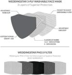 Diagram of the mask fabric layers, nose clip and filter pocket
