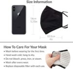 Mask size information and hand washing care instructions