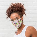 Woman wearing the Fiesta Floral print cloth mask
