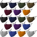 Multicolor cloth mask set with black, navy, green, purple and orange