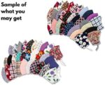 Sample assortment of mixed-pattern cloth masks you may receive