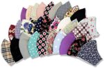 Second fan of patterned cotton masks in polka dot, check and floral prints