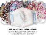 White insert placed in the inner filter pocket of a floral cotton mask