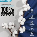 Cotton bolls graphic highlighting the mask fabric