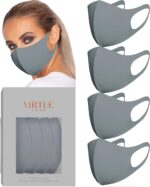 Gray-tone set of four contoured masks with a model wearing gray