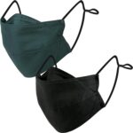 Dark green and black reusable cotton face masks
