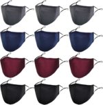 Gray, navy, burgundy and black masks in a 12-mask set