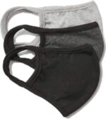 Gray, charcoal and black cotton masks in the neutral 3 pack