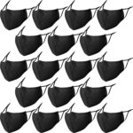 Eighteen all-black reusable cloth masks