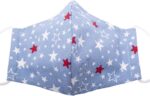 Sky blue star print cotton face mask