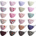 Floral style set of 24 cotton masks in assorted flower prints