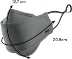 3M daily face mask size diagram showing 12.7 cm height and 20.5 cm width