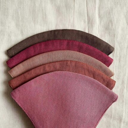 The Paris Pout set of five cotton linen masks in pink, rose and brown
