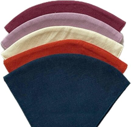 Cotton linen face masks 5 pack in navy, rust, cream, pink and maroon