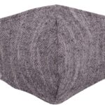 Double layer cotton face mask in gray with a linen-like texture and ear loops