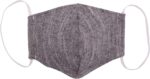 Double layer cotton face mask in gray with a linen-like texture and ear loops