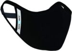 Safe+Mate large adult cloth face mask with filter in black, side view