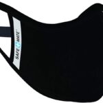 Safe+Mate large adult cloth face mask with filter in black, side view