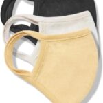 Melanzy Organics soft cotton face masks for adults in black, white and beige