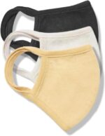 Melanzy Organics soft cotton face masks for adults in black, white and beige
