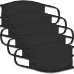 Fruit of the Loom unisex cotton face mask 5 pack in black